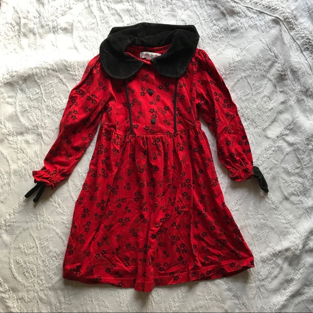 Black and red floral dress